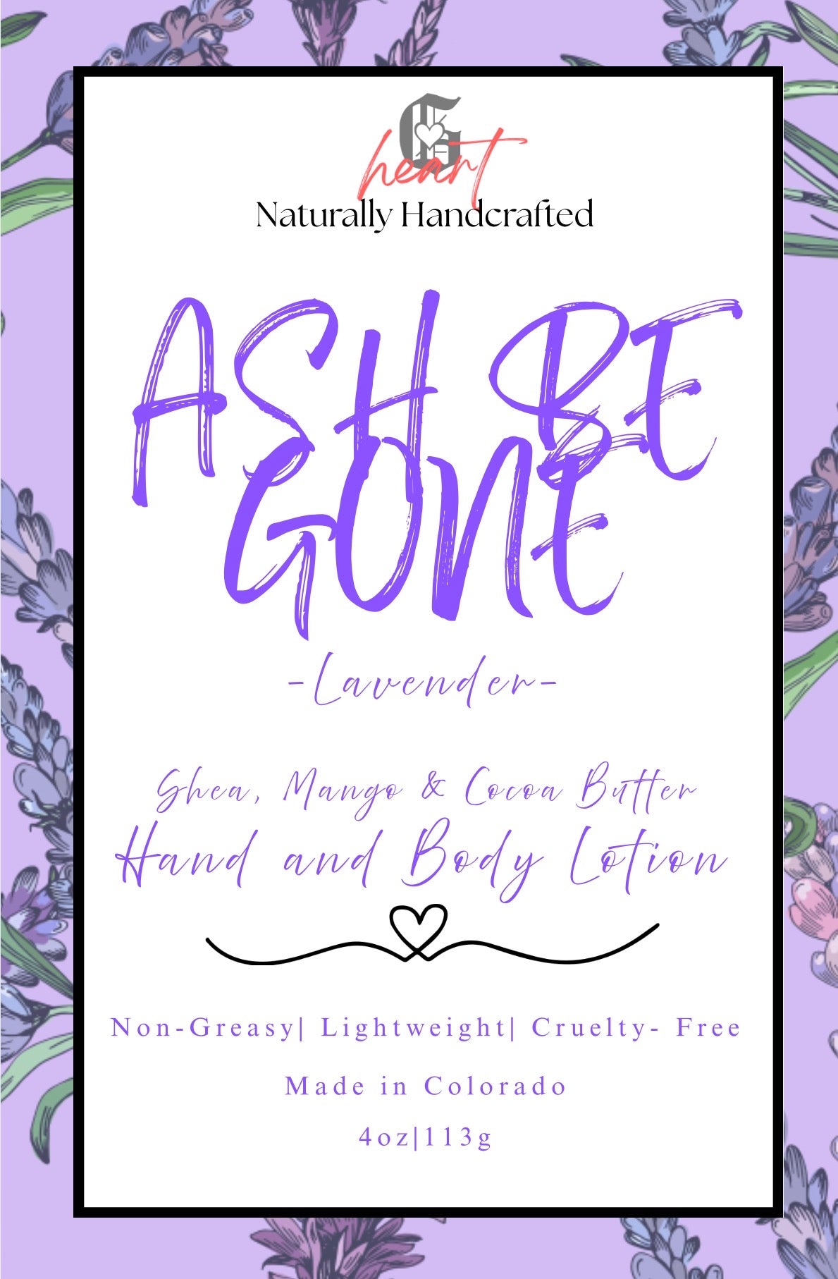 Ash Be Gone Lotion Collection - 4oz - Gabriel's Heart Naturally Handcrafted