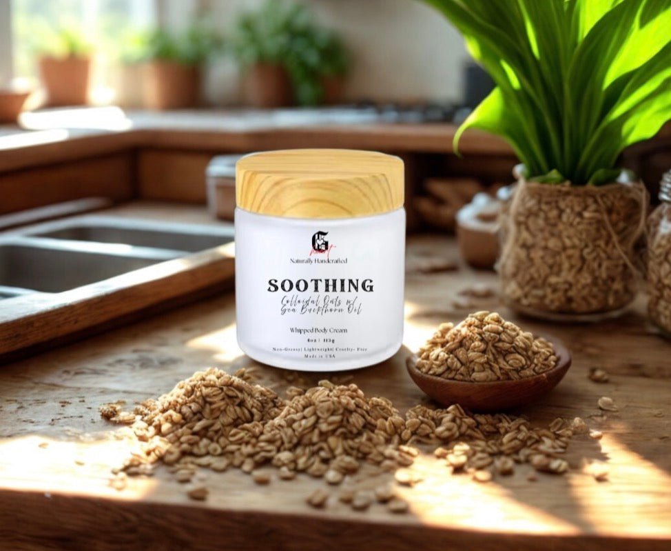SOOTHING - Colloidal Oats w/ Sea Buckthorn Seed Oil Whipped Body Cream - Gabriel's Heart Naturally Handcrafted